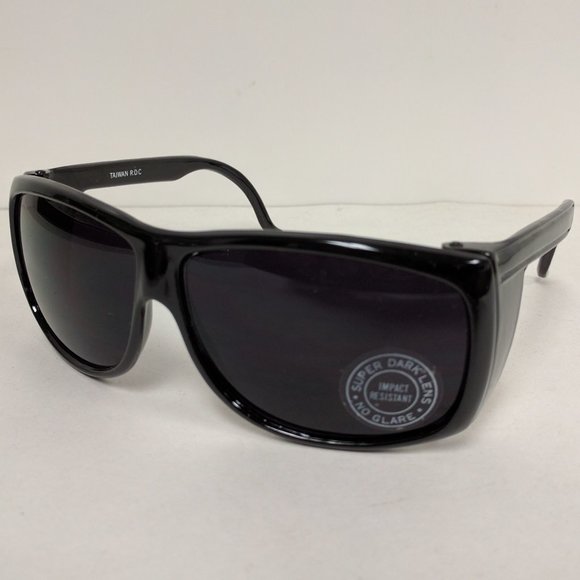 NWT True Vintage Wrap around w/side shield super dark smoke lens sunglasses - Picture 9 of 11